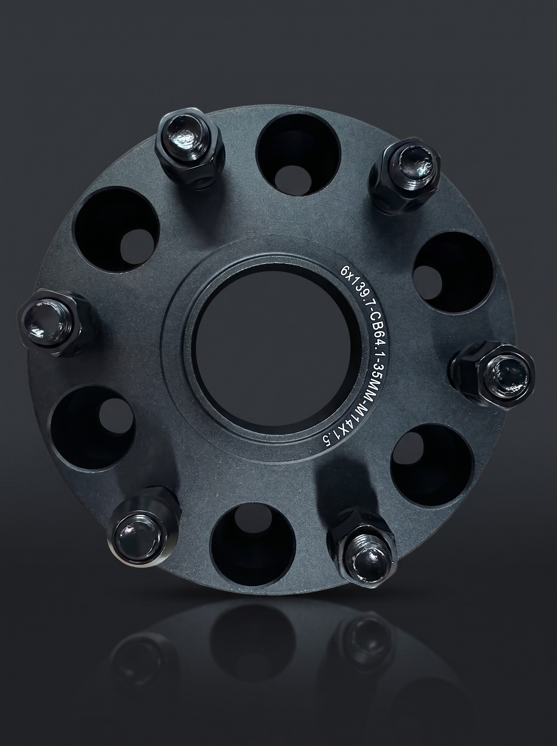 CR BOOST forged part — studio product shot showing its pressed studs, conical seats and engraved specs