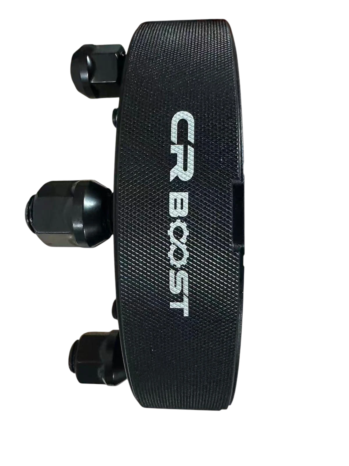 Knurled edge with the laser-etched CR BOOST logo