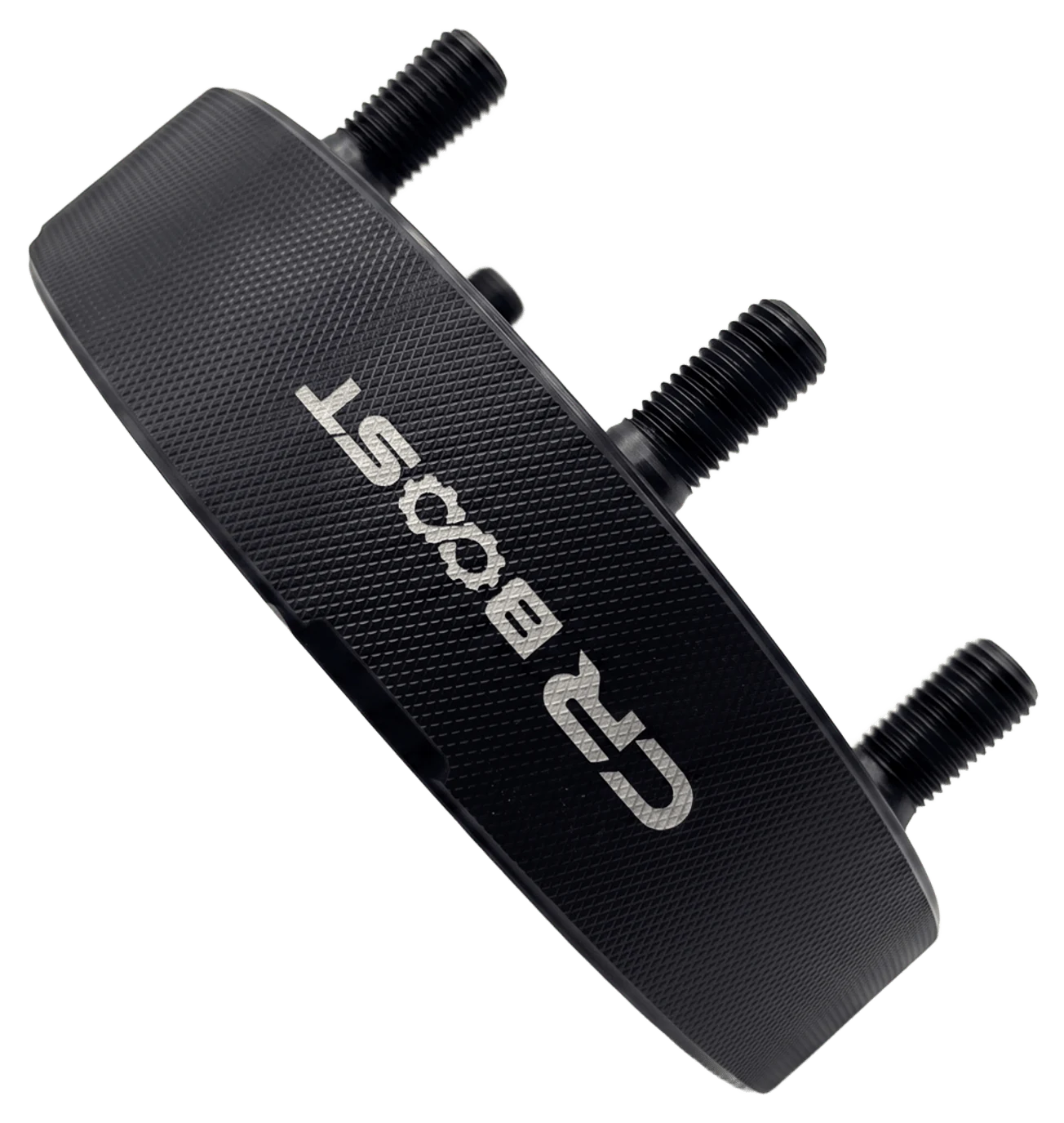 CR BOOST spacer three-quarter view with laser-etched logo